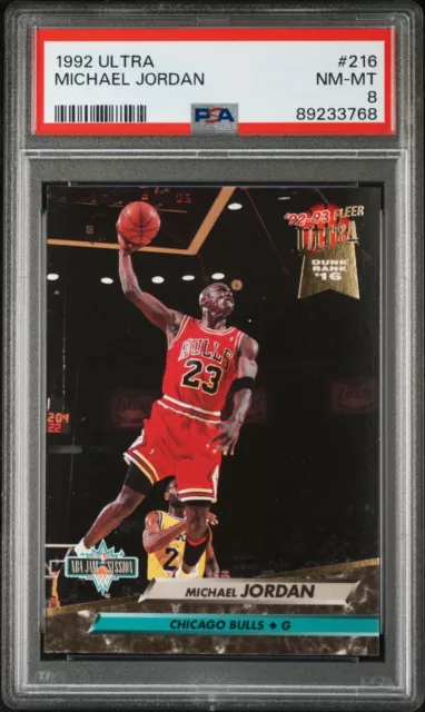 Michael Jordan - 1992 Fleer Ultra Basketball Card #216 - PSA 8 NM-MINT