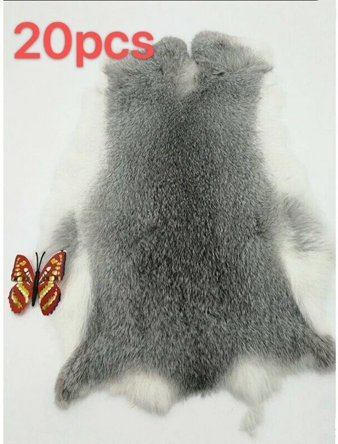 20PCS Rabbit Skin Fur Pelt Real Fur Pelts for Animal Training Garment Steel Gray 20PCS Rabbit Skin Fur Pelt Real Fur Pelts for Animal Training Garment Steel Gray