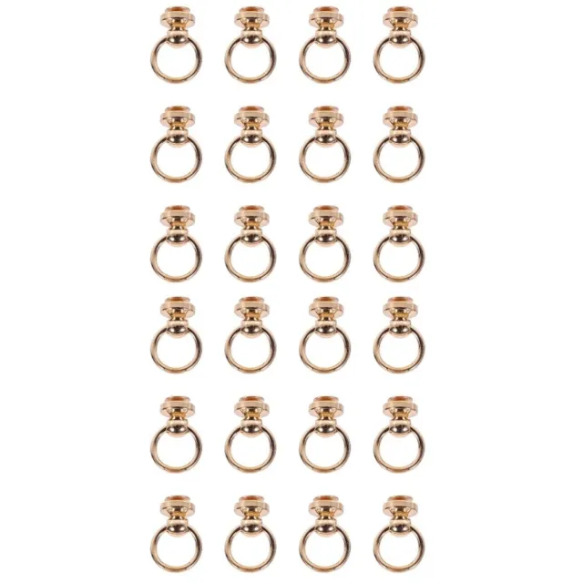 24 Pcs Bag Buckle Brass Wallet Chain Connector Screw Back D Ring Stud