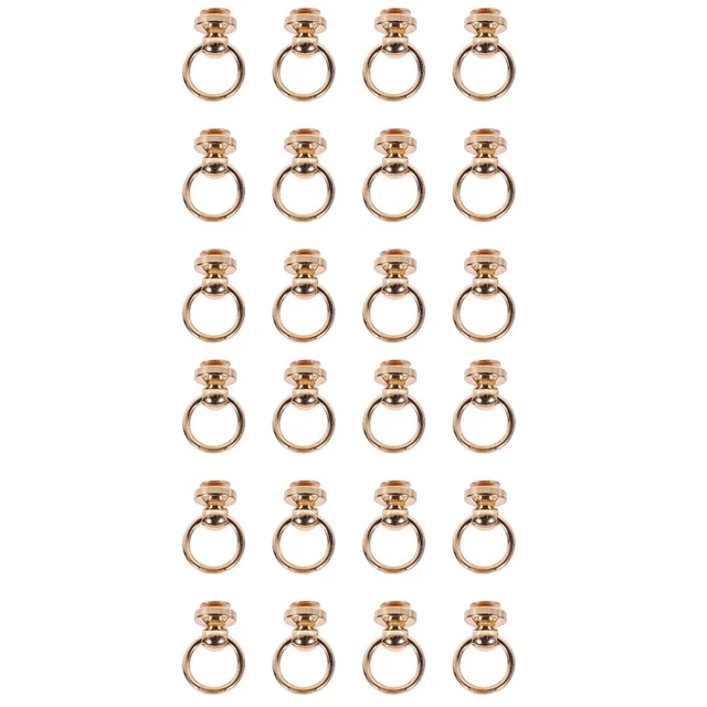 24 Pcs Bag Buckle Brass Wallet Chain Connector Screw Back D Ring Stud