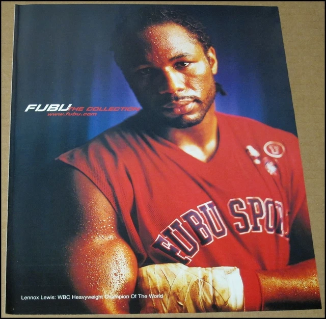 1999 Lennox Lewis FUBU Print Ad Advertisement Page Vintage WBC Boxing Champion