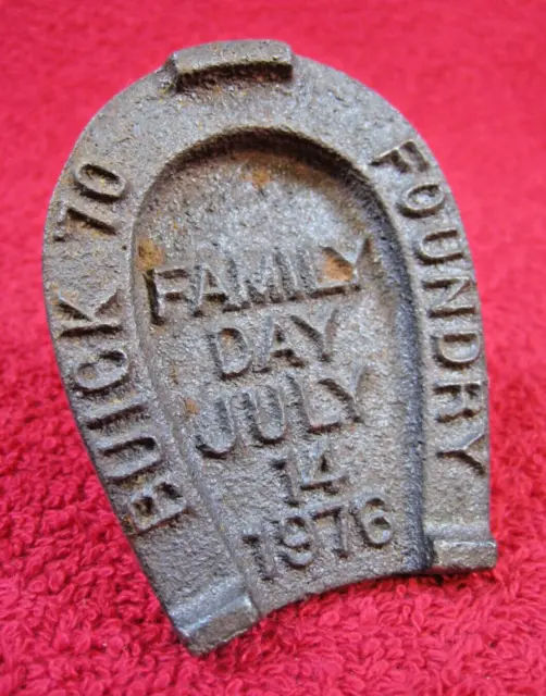 Vintage Buick Foundry Family Day Souvenir July 14, 1976 Cast Iron Advertising OE