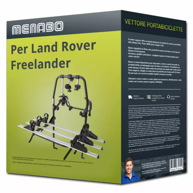 Menabo Polaris 3 portabici portellone per Land Rover Freelander LF 2 - 3 bici