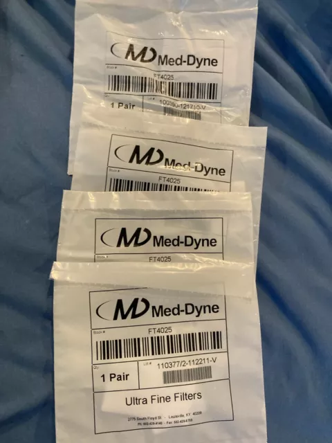 Lote de 8 (4 x 2 piezas) filtros hipoalergénicos Med Dyne para Resmed FT4025
