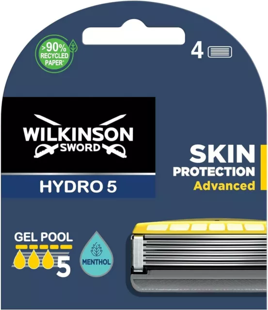 Wilkinson Sword Hydro 5 Advanced Razor Blades 4 Pack Genuine