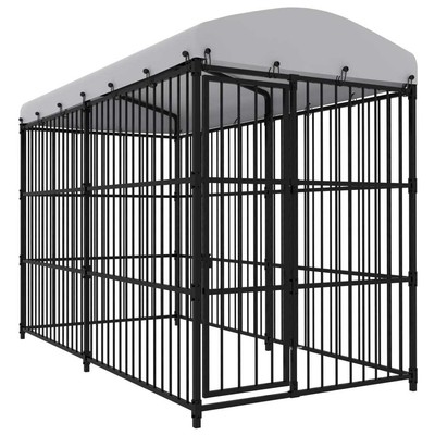 Cuccio AX Gabbia Box Canile Cuccia Cani 8.8x2.2x1.8m Multiuso Serratura Nero 0k 3082266 