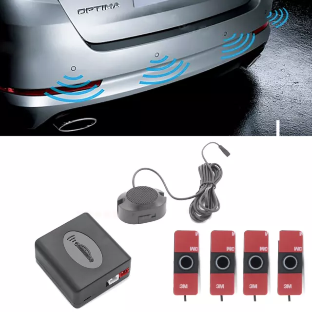 4 Parking Sensors Car Reverse Backup Rear Buzzer Radar System Kit Sound Alarm