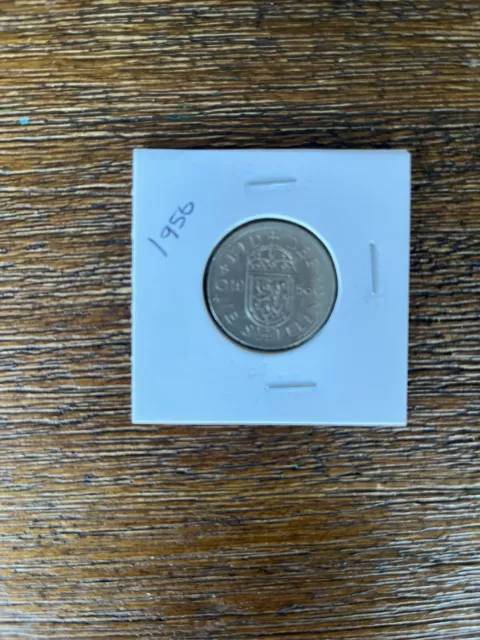 💥1956 Shilling Coin💥United Kingdom💥English Reverse💥Queen Elizabeth Ii Coin💥