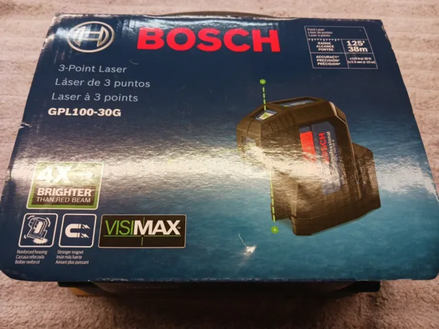 Nuevo láser de alineación autonivelante haz inalámbrico de 3 puntos Bosch GPL100-30G 125'