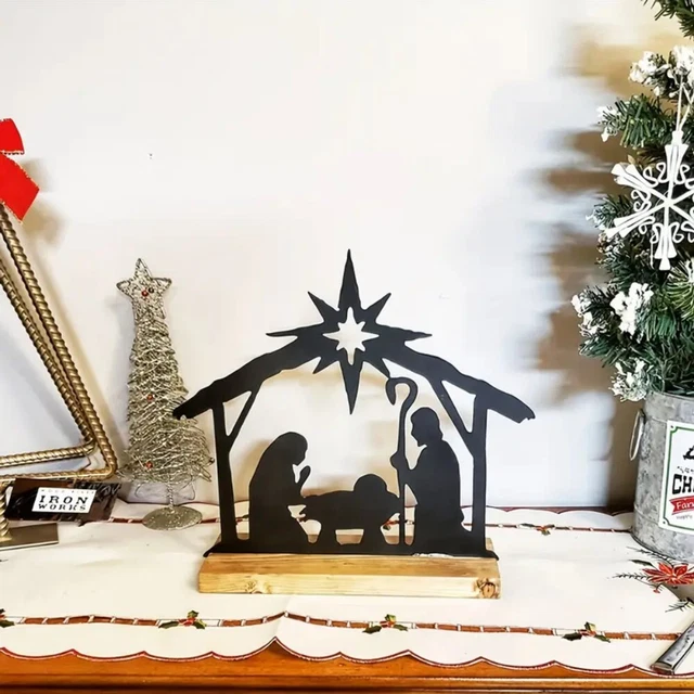 Iron Metal Candlestick Flexible Christmas Candlestick Jesus Candlestick  Table