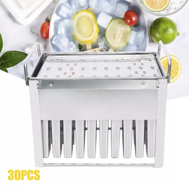 Stainless Steel Ice Pop Molds Ice Cream Ice Lolly Popsicle Stick Holder DIY x 30