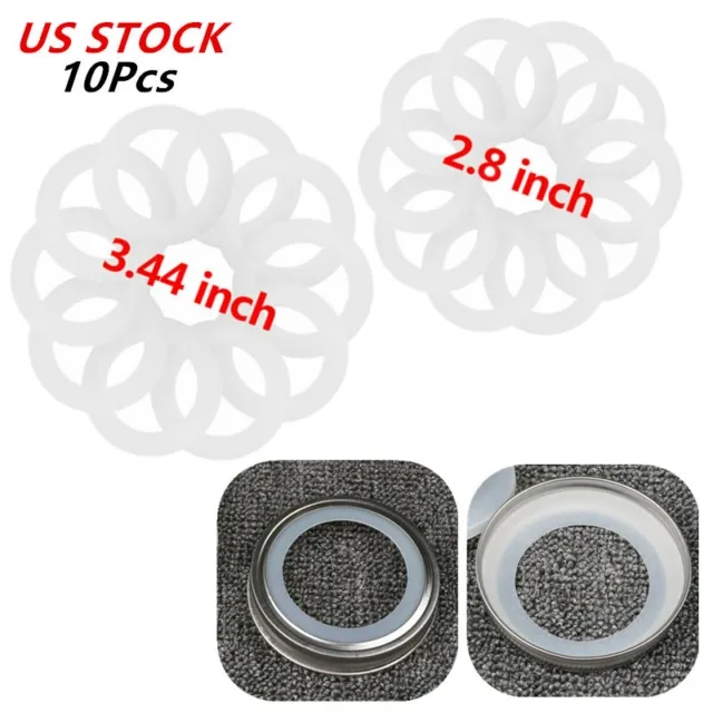 10 Silicone Gasket Lids Airtight Seal Ring Replace for Regular/Wide Mason Jar
