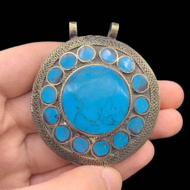 Post Medieval Islamic Ottomans Silvered Pendant With Stone