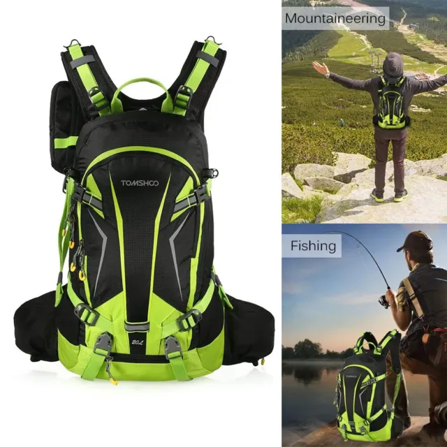 Outdoor Cycling Backpack 20L Hiking Camping Bicycle Rucksack Bike Bagpack Green.