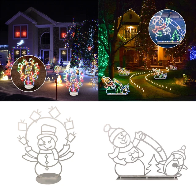 Outdoor Weihnachten Silhouette Pinguin Schneemann Beleuchtung LED Gartenlampe Dekor Zum Selbermachen