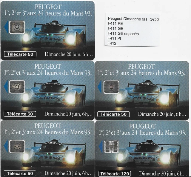 Lot De 8 Télécartes - Peugeot - 24 Heures Du Mans - Collection France