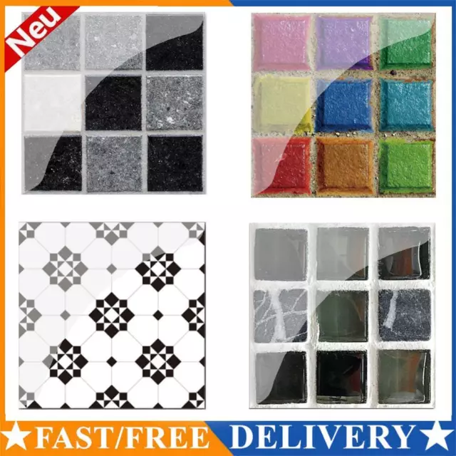 19pcs PVC Waterproof Mosaic Tile Wall Sticker Kitchen Tiles Decals Decorations