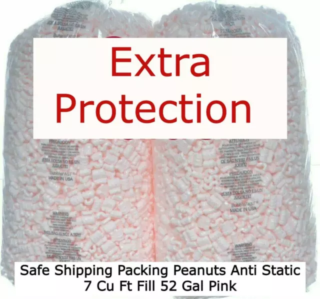 Packing Peanuts Shipping anti Static Loose Pink Fill 52 Gallons 2 X 3.5 Cu Ft