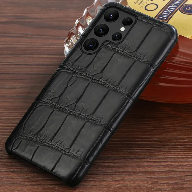 Genuine Crocodile Case Samsung Galaxy S23 Ultra S22+ Alligator Skun Belly Cover