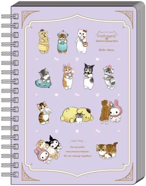 Sanrio Characters x Mofusand B6 Ring Notebook (Plush ) Hello Kitty My Melody New 3