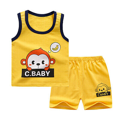Baby abiti estivi bambino Kids Cartoon Tops Vest serbatoio Pantaloncini Set Neonato Vestito