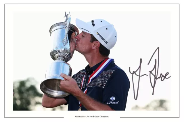 Justin Rose Us Open Golf Win 2013 Signed Autograph Photo Print