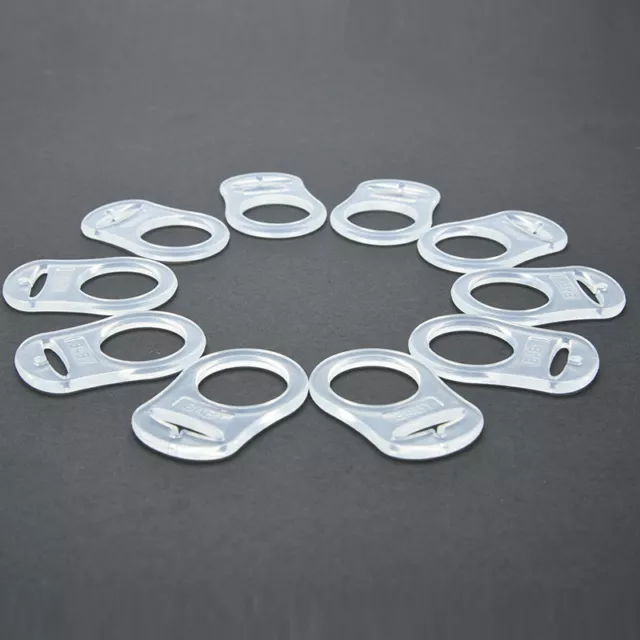 10pcs Silicone Adapter Button MAM Ring Dummy Pacifier Holder Ribbon Clips ;