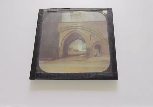 Glass Magic Lantern Slide CHESTER THE ABBEY GATE C1890 CHESHIRE PHOTO 2