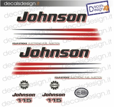 Johnson Adesivi motore marino fuoribordo Johnson Ocean Runner 115 150 V4 V6 kit completo 