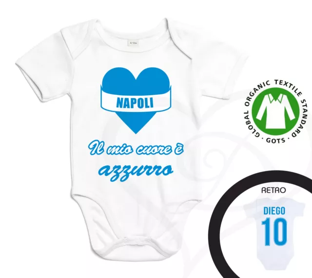 Body Neonato Neonata Napoli Tifoso Ultras Bimbo Bimba Nome Cotone T-Shirt