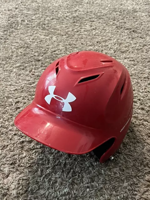 Under Armor Youth Baseball Red Batting Helmet UABH100 Size 6.5 - 7.75 Good To VG