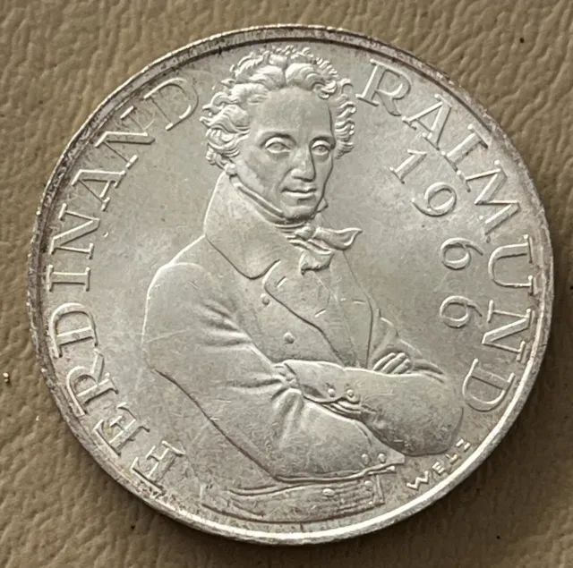 Austria 1966 25 Shillings Silver High Grade Very Nice Condition L87
