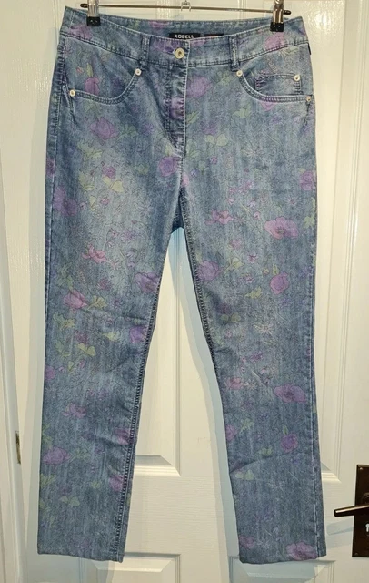 Jeans gamba slim modello floreale Robell taglia 10 da donna