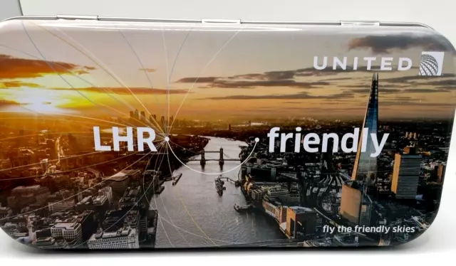 London Heathrow United Airlines Business Class Amenity Kit Metal Lmt Edition