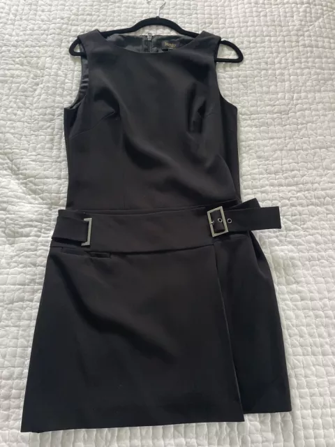 Laundry by Shelli Segal Black Wrap Belted Tank Dress Size 8