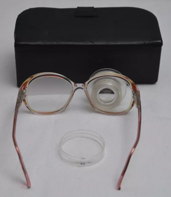 Zeiss Lupenbrille  cyl +1 mit Aufsteckglas 3x Damen Brillengestell Rodenstock 2