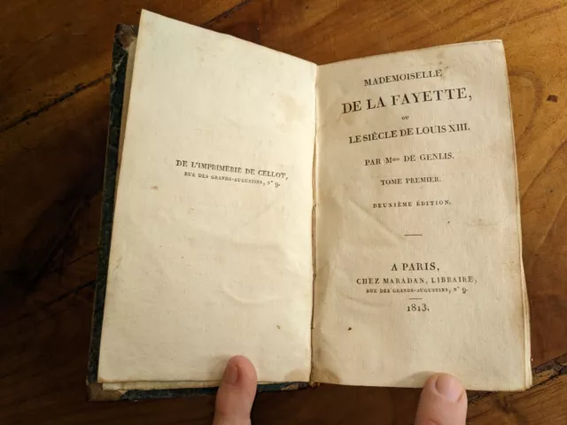 livre ancien-Md De Genlis - Mad. De La Fayette ou le siècle de Louis XIII -1813 3