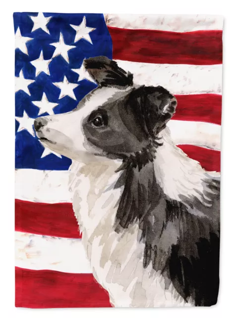 Border Collie Patriotic Flag Garden Size BB9373GF