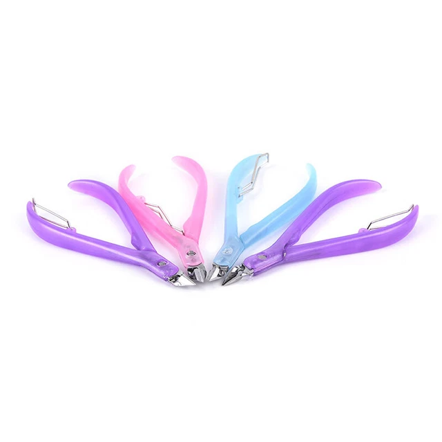 1pc nail scissors plastic handle cuticle cutter nippers clipper useful tool S.Z0