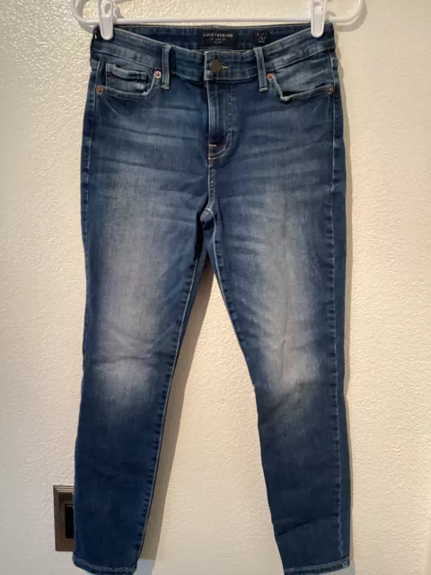 LUCKY BRAND womens denim ankle jeans size 4/27 mid rise skinny Ava stretchy blue