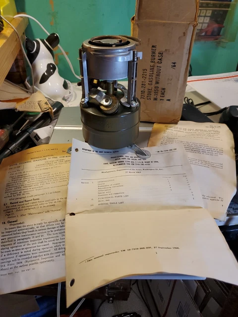 Vtg M-1950 1964 Coleman US Army Single Burner Gasoline Stove