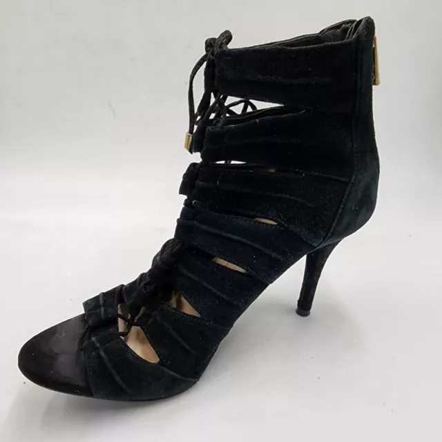 Jessica Simpson Mahiri Lace-Up Ghillie Sandals 5.5 Black Suede Back Zipped