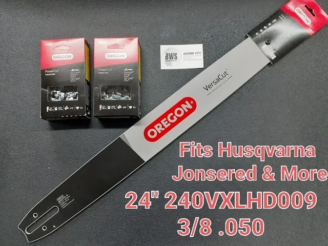 24" Oregon Husqvarna 570 Chainsaw Bar & 2 Chains 240VXLHD009 3/8 050 84 DL