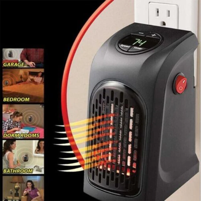Electric Portable Space Heater - 400W Small Heater Plug In Wall with Timer 110V