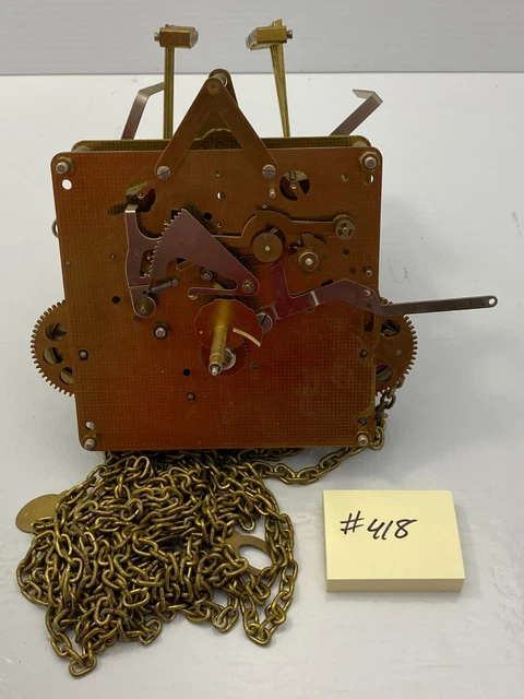 SETH THOMAS WEIGHT Driven Clock Movement A403-013 with Chains Parts or ...