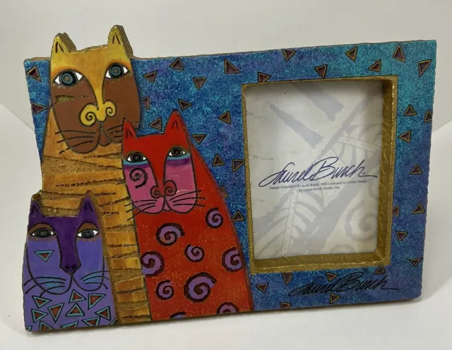 Laurel Burch 1999 Cats Picture Frame 3.5x4.5in pic Size. Cat Lover