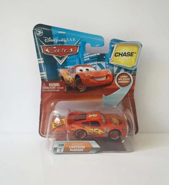 DISNEY PIXAR CARS Chase Rust-Eze Lightning McQueen 1:55 aus Metall neu ...