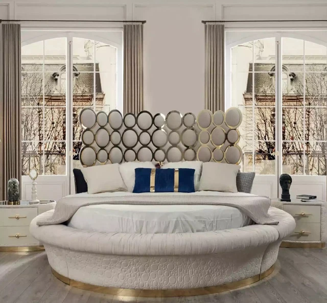 Luxe Lit 2x Table de Chevet Set Lits Lit Double Chambre à Coucher Hôtel Ehe 3tlg