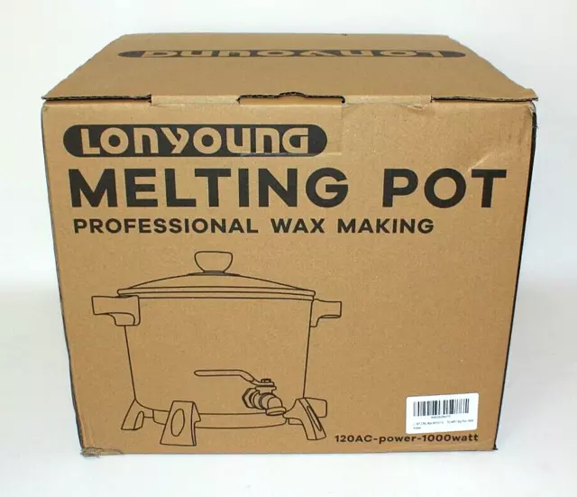 Lonyoung ELECTRIC WAX MELTING POT, Easy Pour Valve, Candle/Soap Making, 7 Qt