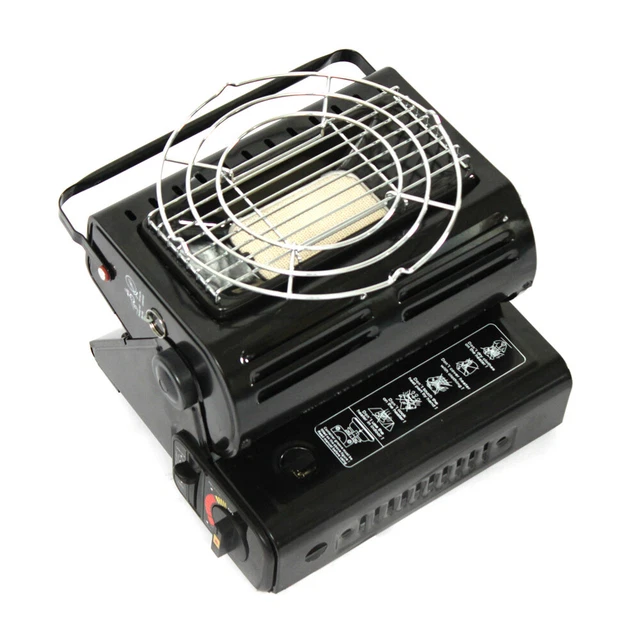 2in1 Tragbare Gasheizung Camping Butan  Kocher Heizer 1.3KW Dual-Zweck H O8I7 2